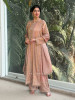 Zariya Peach Suit Set with Cut Dana and Zari Work