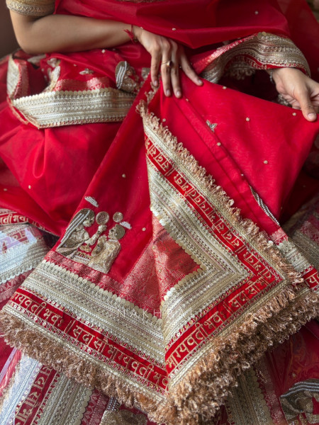 The Saubhagya Red Organza Silk Saree