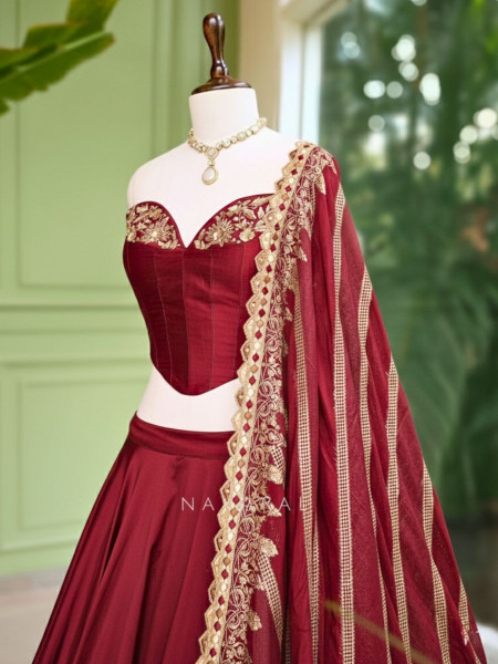 Ruby Enchant Corset Lehenga