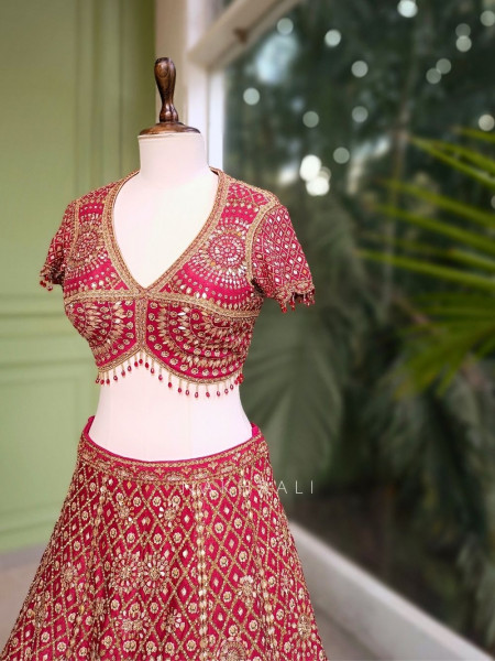 Regalia Maroon Bridal Lehenga with Gota Patti & Sequin Work