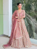 Blush Bloom Pink Achkan Pattern Lehenga with Zari Sequin Work