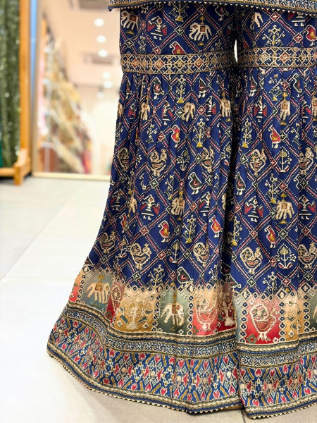Noor-e-Falak Blue Gharara Set with Embroidery
