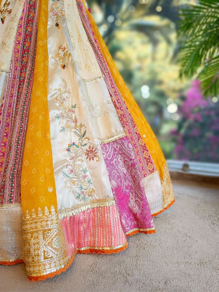 Rivara Cream Lehenga Set with Intricate Hand Embellishment