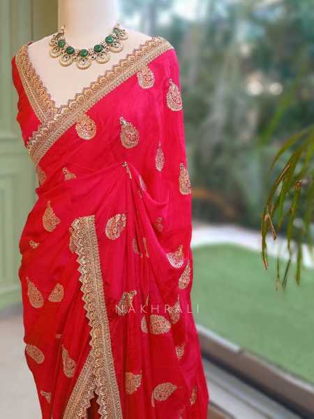 The Floaty Pallu Red Georgette Saree