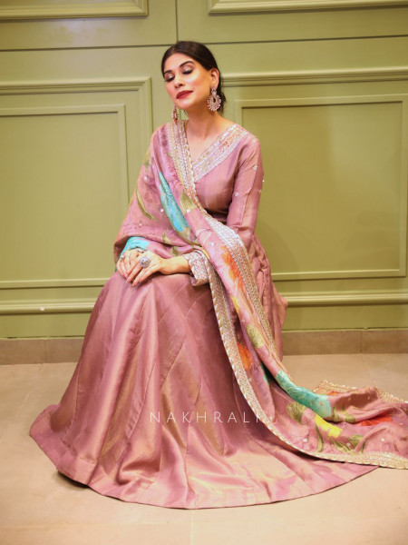 Alfaaz Pink Onion Anarkali Set