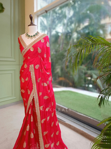 The Floaty Pallu Red Georgette Saree