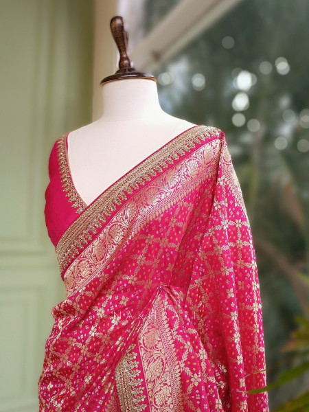 Lavanya Magenta Heritage Saree