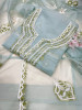 Foliage Frost Sea Green Organza Luxury Dress Material