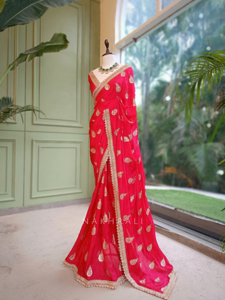 The Floaty Pallu Red Georgette Saree