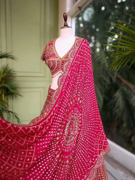 Regalia Maroon Bridal Lehenga with Gota Patti & Sequin Work