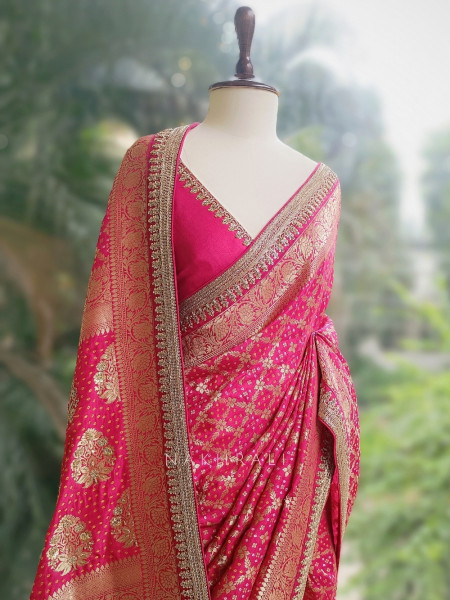 Lavanya Magenta Heritage Saree