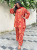 Vastrarekha Red  Farshi Suit Set With Floral Print