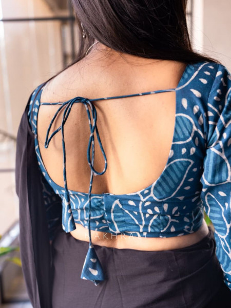 Gajgamini Blue Cotton Printed Blouse Collection