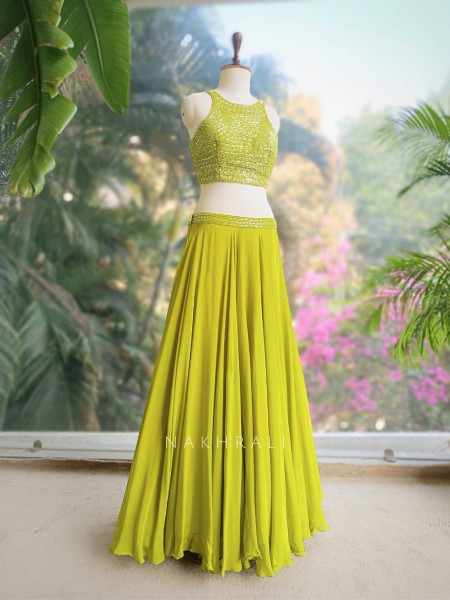 Zaylith Bead Embellished Lehenga Set with Cape Dupatta