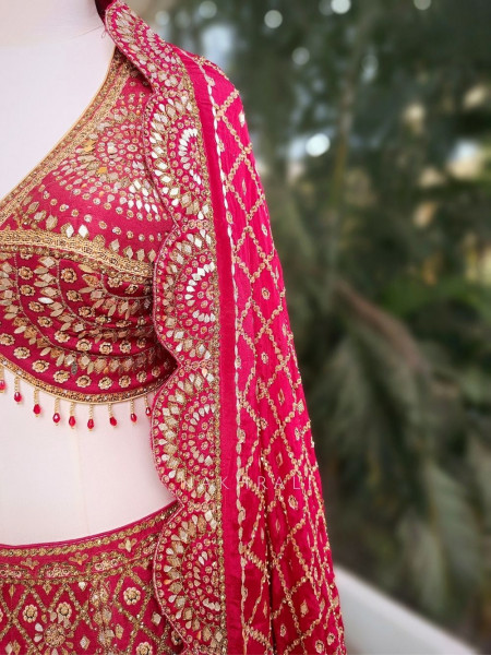 Regalia Maroon Bridal Lehenga with Gota Patti & Sequin Work