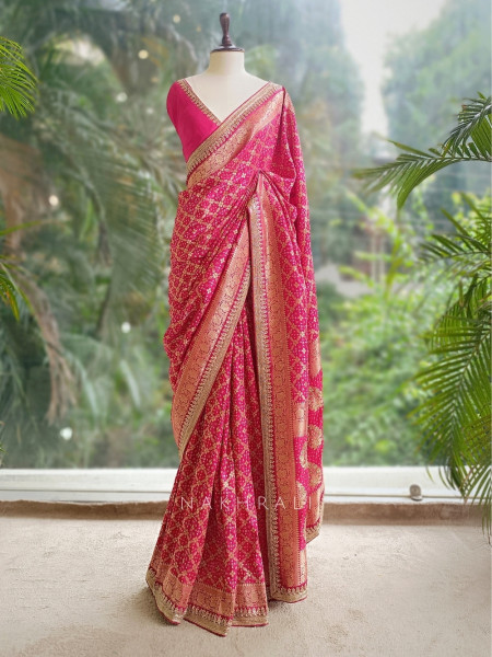 Lavanya Magenta Heritage Saree