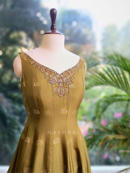 Tavisha Green Banarasi Weave Anarkali