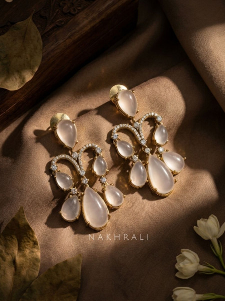 Suvira Pink Pearl Earrings
