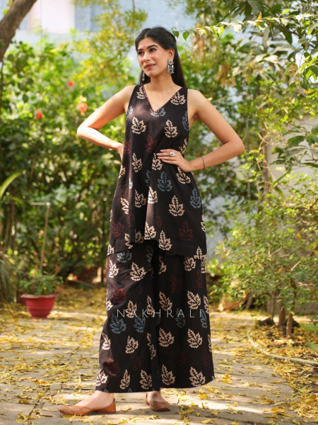 Bela Black Cotton Co-ord Set