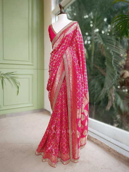Lavanya Magenta Heritage Saree