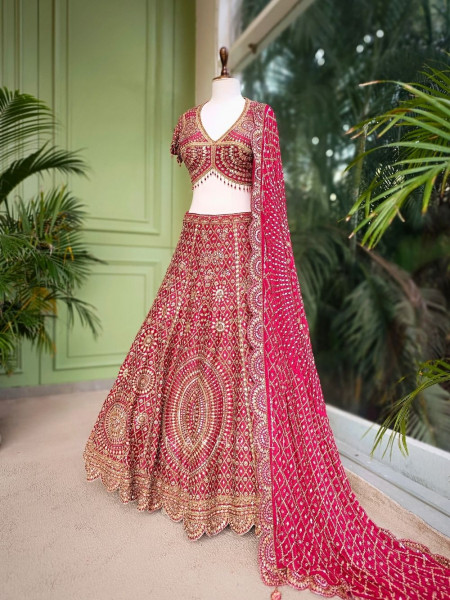 Regalia Maroon Bridal Lehenga with Gota Patti & Sequin Work