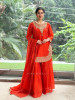 Noor-e-Kanti  Orange Chanderi Silk Suit Set