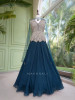Seravelle Teal Green Net &amp; Georgette Indo-Western Peplum Lehenga Set