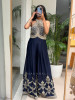 Shasha Blue Jumpsuit – Mirror &amp; Embroidery Work