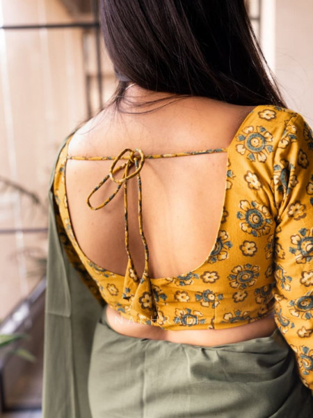 Gajgamini Yellow Cotton Printed Blouse Collection