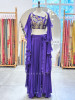 Noirya Purple Indo Western Drape Skirt Set with Sequin Work