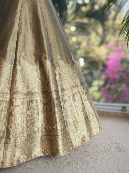 Virel Olive Embroidered Lehenga Set