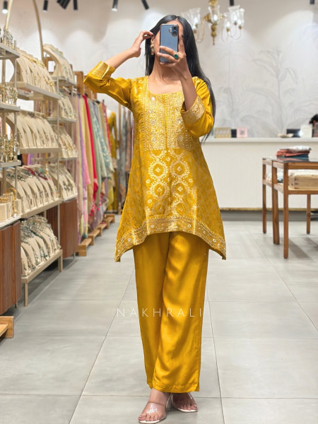 Aarohi Yellow Festive Tunic Set