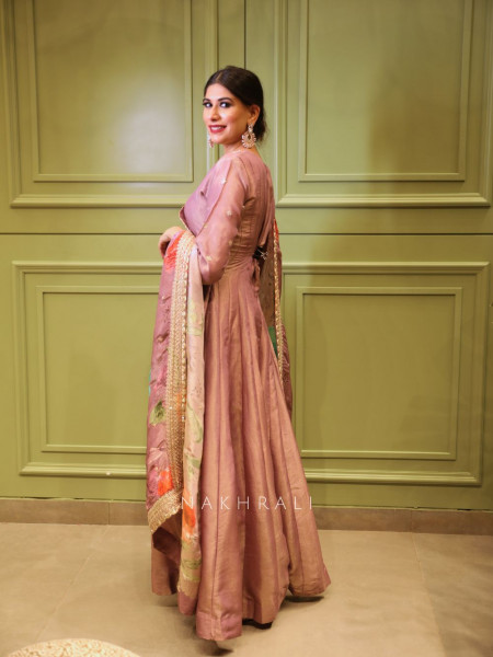 Alfaaz Pink Onion Anarkali Set