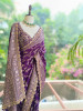 Tarangini Purple Banarasi Silk Blend Saree with Readymade Blouse