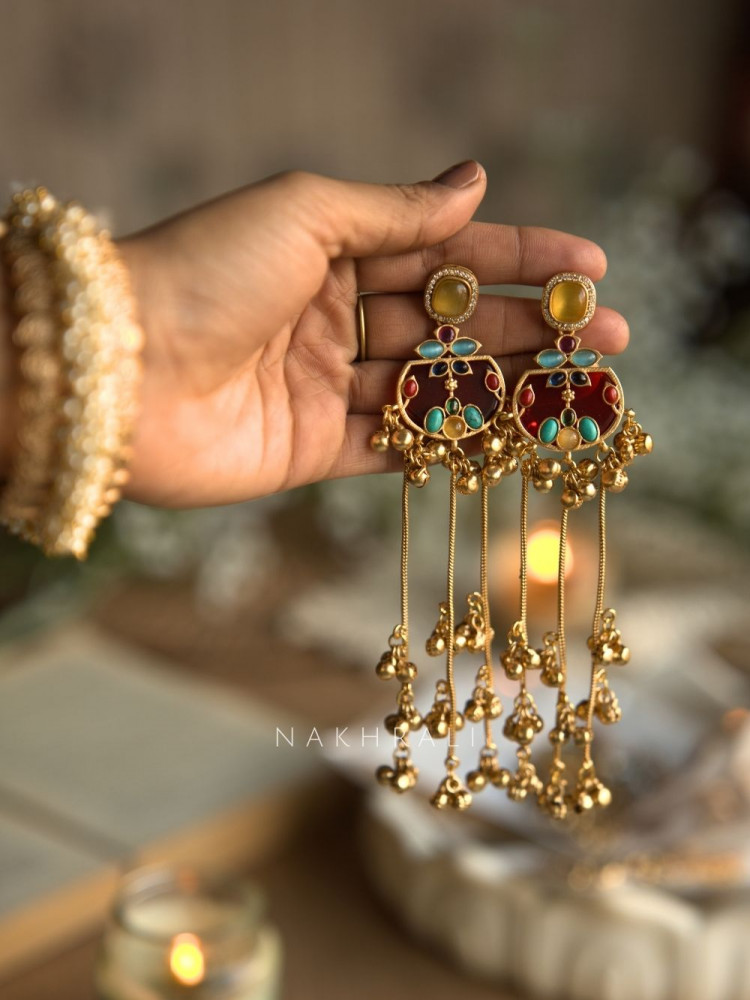 Image of Aveline Red Prism Drop Earrings