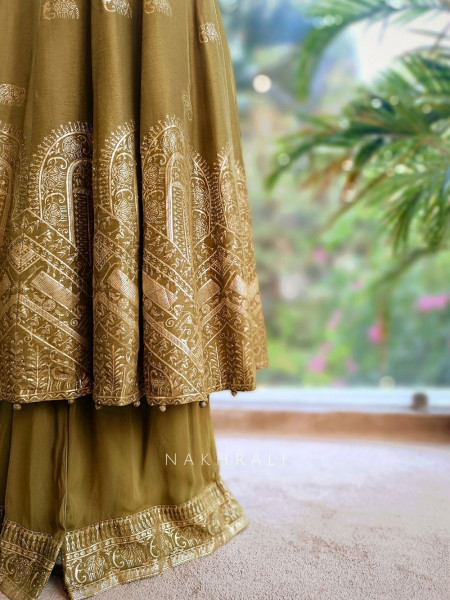 Tavisha Green Banarasi Weave Anarkali