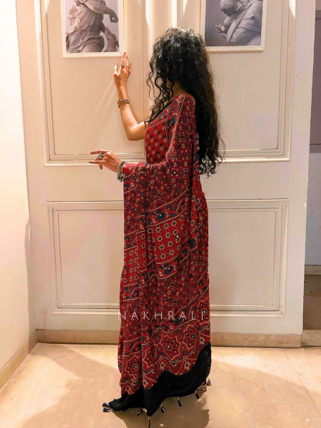 Desi Diva Red Modal Printed Saree Collection