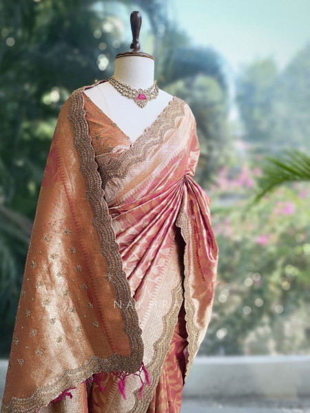 Samaira Wine Zari Leaf Weave Saree