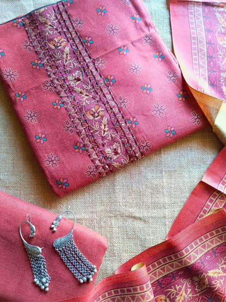 Winter Weaves Rust Woolen Suit Set