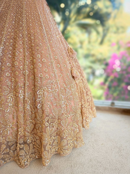 Rivanya Brown Embroidered Lehenga Set