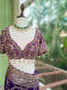 Tarangini Purple Banarasi Silk Blend Saree with Readymade Blouse