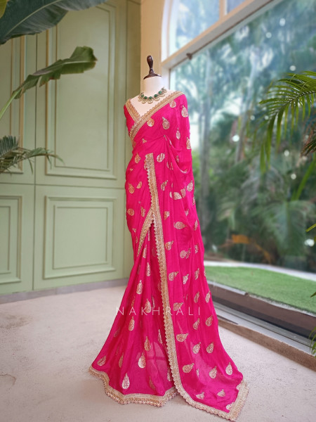 The Floaty Pallu Magenta Georgette Saree