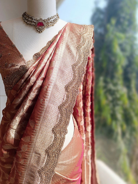 Samaira Wine Zari Leaf Weave Saree