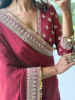 Thalassa Coin Maroon Chinon Georgette Saree