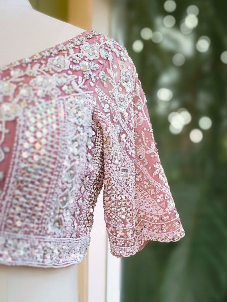 Sakura Pink Embroidered Lehenga Set