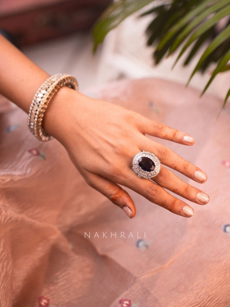 Regal Purple Gemstone Adjustable Ring