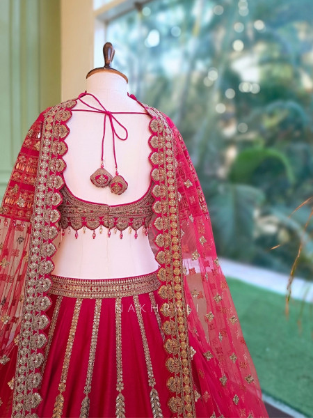 Samraddhi Crimson Red Bridal Lehenga Set