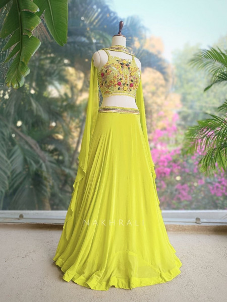 Virelza Zari, Thread and Sequin Embroidered Lehenga Set