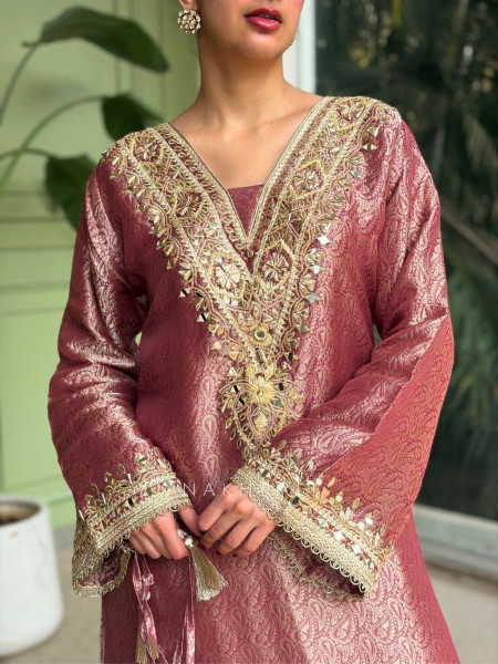 Kyra Gajari  Straight Dress with Mirror Zari Work