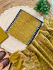 Mehira Mustard Cotton Dress Material with Sequin Detailing